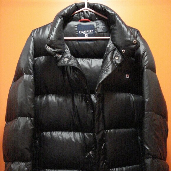Vintage FilaSport Puffer Winter Jacket. Black - Picture 3 of 11